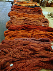 madder dyed wool yarns