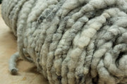 Carpet yarn light grey close up