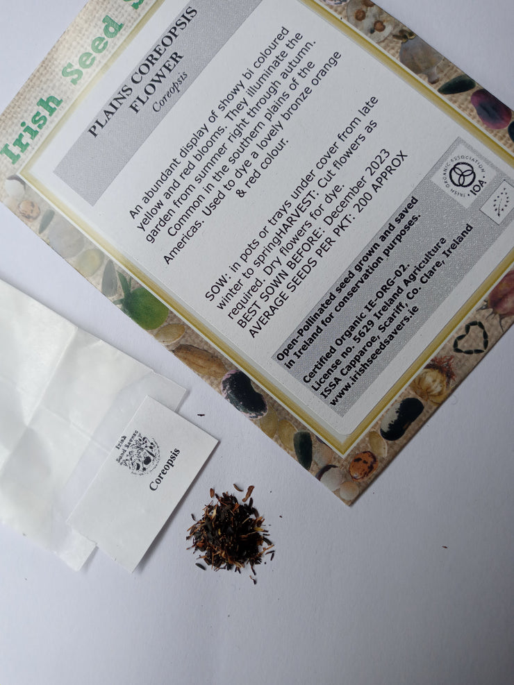 Coreopsis seeds and packaging