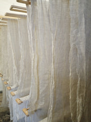 Linen scarves in the making