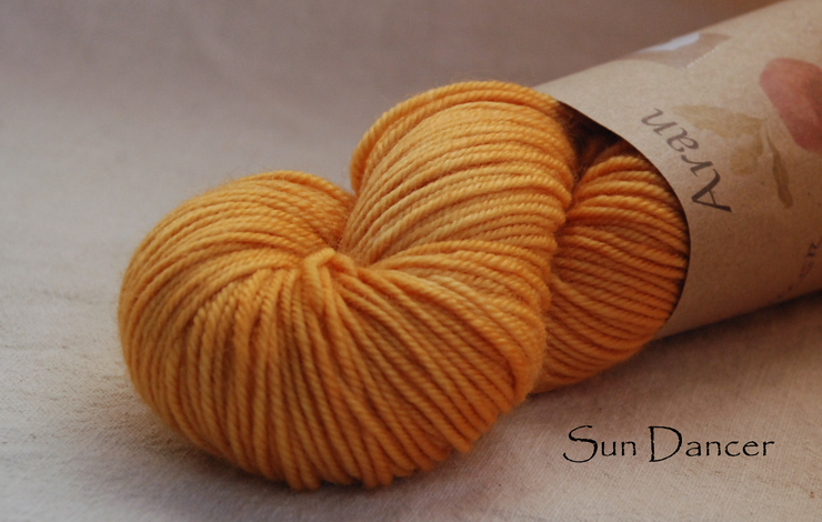 Sun dancer aran yarn naturally dyed with onions