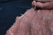 Blackberry naturally dyed linen scarf repair detail