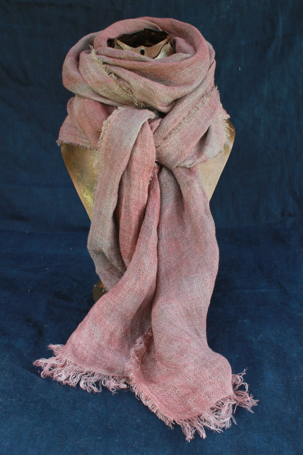 Blackberry naturally dyed linen scarf