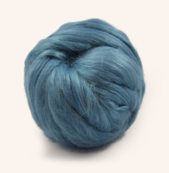 50% merino and 50% mulberry silk in Cornflower blue colourway