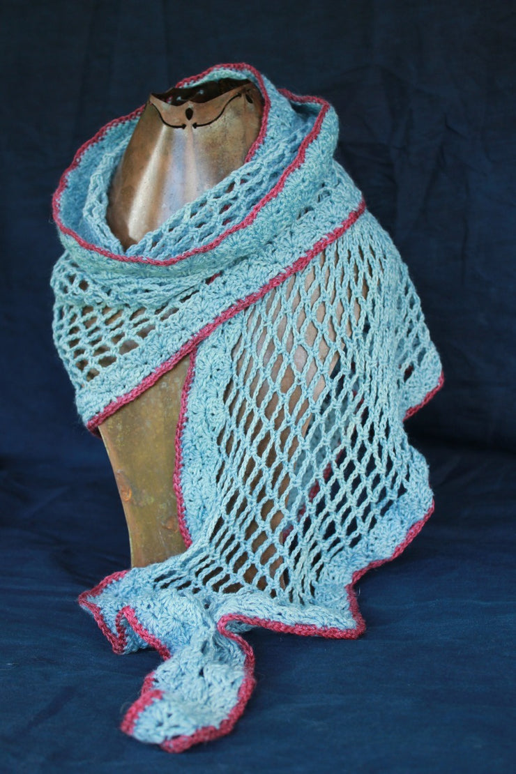 Lilith handmade shawl on mannequin