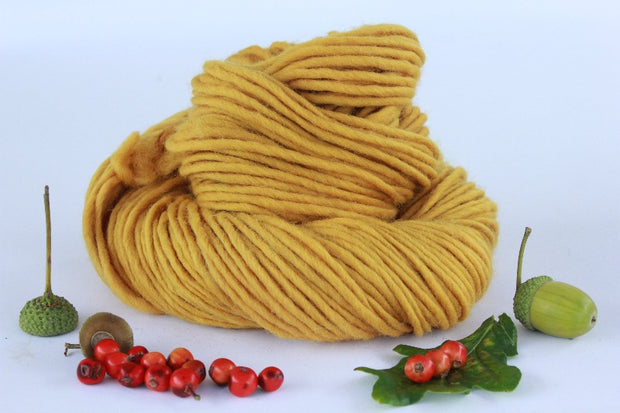 Stockholm Mustard yellow chunky wool yarn naturally dyed