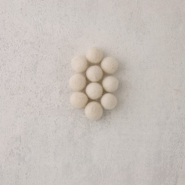 White felt beads