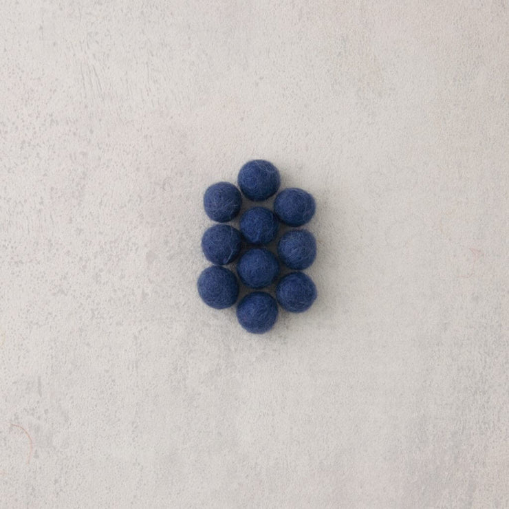 Dark blue felt beads