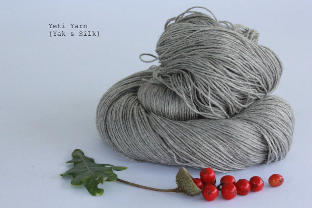 Yeti Silver ~ Yak and Silk yarn