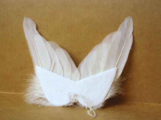 White Feathered Angel Wings - Angel Wings - Doll Supplies - Craft Supplies