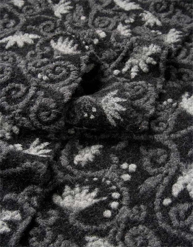 FLOWERWALK GREY ~ Felted Wool fabric