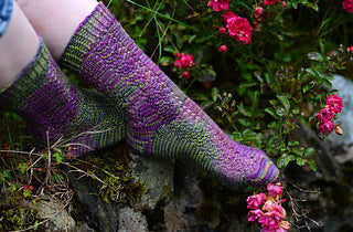 Speeping in the garden sock pattern for doolin yarn
